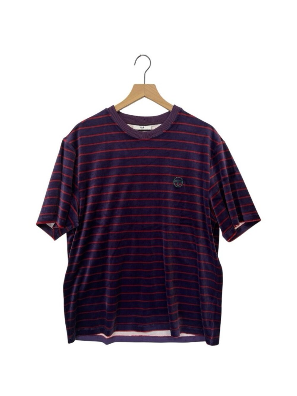 Sergio Tacchini Foggia Velour T Shirt Size XL Purple and Red